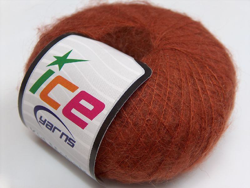 300 GR ICE HAND KNITTING YARN KID MOHAIR SADDLE BROWN