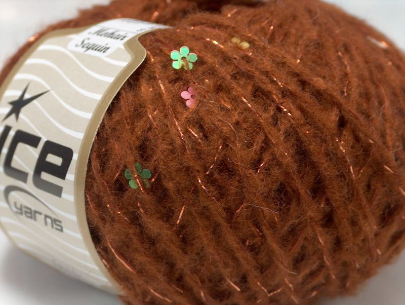 300 GR ICE HAND KNITTING YARN W/ LUREX MOHAIR SEQUIN BR