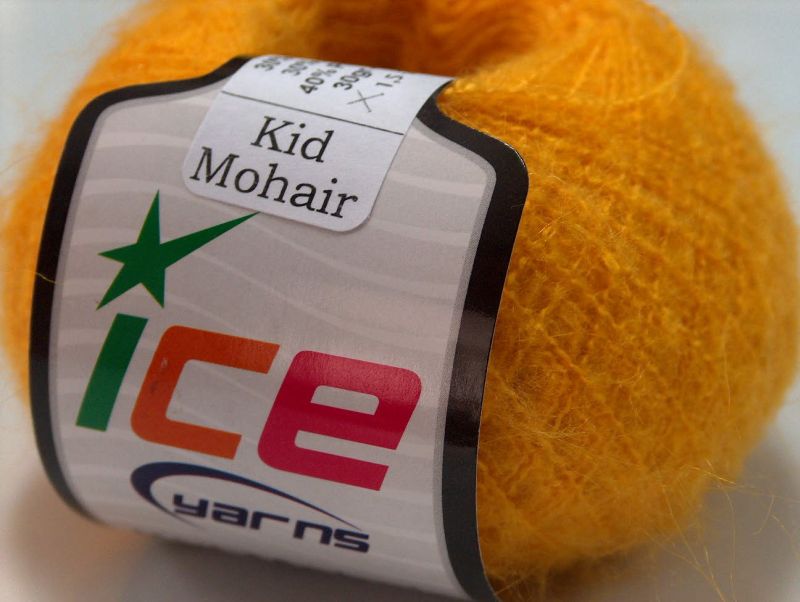 300 GR ICE HAND KNITTING YARN KID MOHAIR YELLOW