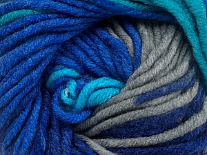 Fiber Content 100% Acrylic, Turquoise, Brand ICE, Grey, Blue Shades, Yarn Thickness 5 Bulky  Chunky, Craft, Rug, fnt2-50847