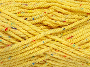 Fiber Content 72% Acrylic, 3% Viscose, 25% Wool, Yellow, Brand Ice Yarns, Yarn Thickness 6 SuperBulky Bulky, Roving, fnt2-51500