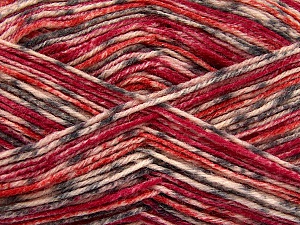 Fiber Content 75% Superwash Wool, 25% Polyamide, Red, Orange, Brand Ice Yarns, Grey, Cream, Yarn Thickness 1 SuperFine  Sock, Fingering, Baby, fnt2-52389