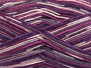 Fiber Content 50% Superwash Merino Wool, 25% Bamboo, 25% Polyamide, Purple Shades, Brand ICE, Yarn Thickness 1 SuperFine  Sock, Fingering, Baby, fnt2-52390