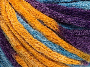 Fiber Content 50% Wool, 50% Acrylic, Purple, Brand Ice Yarns, Gold, Blue, Yarn Thickness 6 SuperBulky  Bulky, Roving, fnt2-54385