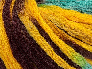 Fiber Content 50% Acrylic, 50% Wool, Yellow, Turquoise, Maroon, Brand Ice Yarns, Yarn Thickness 6 SuperBulky  Bulky, Roving, fnt2-54387