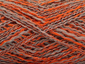 Fiber Content 44% Wool, 44% Acrylic, 12% Polyamide, Orange, Light Grey, Brand Ice Yarns, Yarn Thickness 2 Fine  Sport, Baby, fnt2-56196 
