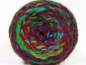 Fiber Content 70% Acrylic, 30% Wool, Turquoise, Red, Purple, Brand Ice Yarns, Green Shades, Yarn Thickness 6 SuperBulky  Bulky, Roving, fnt2-58156