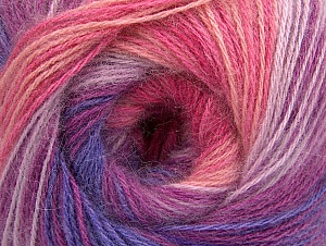 Fiber Content 60% Acrylic, 20% Wool, 20% Angora, Yellow, White, Purple, Pink Shades, Lilac Shades, Brand Ice Yarns, Yarn Thickness 2 Fine Sport, Baby, fnt2-59753