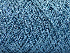 Please be advised that yarn iade made of recycled cotton, and dye lot differences occur. Fiber Content 90% Cotton, 10% Metallic Lurex, Light Blue, Brand Ice Yarns, Yarn Thickness 4 Medium  Worsted, Afghan, Aran, fnt2-60137