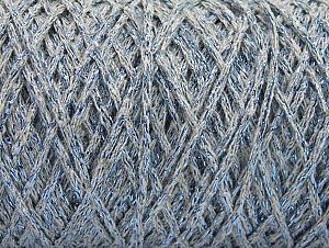 Please be advised that yarn iade made of recycled cotton, and dye lot differences occur. Fiber Content 90% Cotton, 10% Metallic Lurex, Light Grey, Brand Ice Yarns, Blue, Yarn Thickness 4 Medium  Worsted, Afghan, Aran, fnt2-60138