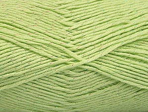 Fiber Content 49% Premium Acrylic, 49% Cotton, 2% Metallic Lurex, Light Green, Brand Ice Yarns, Yarn Thickness 2 Fine  Sport, Baby, fnt2-62893