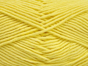 Fiber Content 55% Cotton, 45% Acrylic, Light Yellow, Brand Ice Yarns, Yarn Thickness 4 Medium  Worsted, Afghan, Aran, fnt2-63104