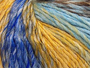 Fiber Content 70% Acrylic, 30% Wool, Yellow, Brand Ice Yarns, Grey, Brown, Blue Shades, Yarn Thickness 4 Medium Worsted, Afghan, Aran, fnt2-63452