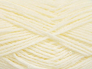 Fiber Content 98% Acrylic, 2% Paillette, Brand Ice Yarns, Ecru, Yarn Thickness 4 Medium  Worsted, Afghan, Aran, fnt2-64444 