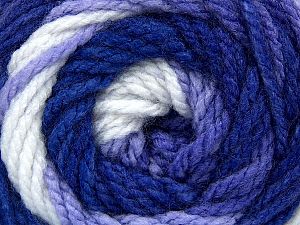 Fiber Content 100% Acrylic, White, Purple Shades, Brand Ice Yarns, Yarn Thickness 4 Medium Worsted, Afghan, Aran, fnt2-66053