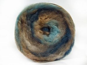 Fiber Content 95% Premium Acrylic, 5% Mohair, Turquoise Shades, Brand Ice Yarns, Camel Shades, Yarn Thickness 5 Bulky  Chunky, Craft, Rug, fnt2-67124