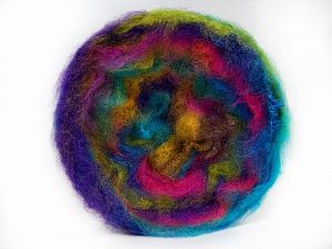 Fiber Content 95% Premium Acrylic, 5% Mohair, Rainbow, Brand Ice Yarns, Yarn Thickness 5 Bulky  Chunky, Craft, Rug, fnt2-67136
