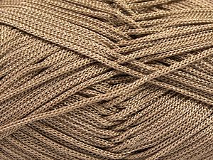 Width is 2-3 mm Fiber Content 100% Polyester, Brand Ice Yarns, Camel, fnt2-67139