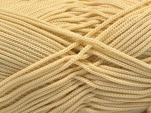Width is 2-3 mm Fiber Content 100% Polyester, Brand Ice Yarns, Dark Cream, fnt2-67140