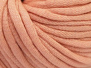 This is a tube-like yarn with soft cotton fleece filled inside. Fiber Content 70% Cotton, 30% Polyester, Light Pink, Brand Ice Yarns, Yarn Thickness 5 Bulky  Chunky, Craft, Rug, fnt2-67311