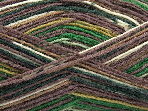Fiber Content 75% Superwash Wool, 25% Polyamide, Smoke Brown, Brand Ice Yarns, Green Shades, Cream, Blue, Yarn Thickness 1 SuperFine  Sock, Fingering, Baby, fnt2-67405