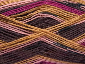 Fiber Content 75% Superwash Wool, 25% Polyamide, Pink Shades, Maroon, Brand Ice Yarns, Camel, Yarn Thickness 1 SuperFine  Sock, Fingering, Baby, fnt2-67412