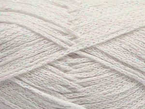 Fiber Content 88% Cotton, 12% Metallic Lurex, White, Iridescent, Brand Ice Yarns, fnt2-67827