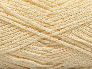 Fiber Content 88% Cotton, 12% Metallic Lurex, Iridescent, Brand Ice Yarns, Cream, fnt2-67829