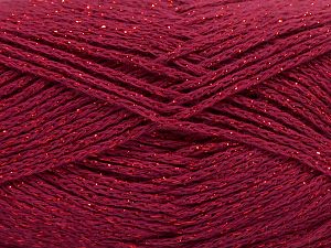Fiber Content 88% Cotton, 12% Metallic Lurex, Brand Ice Yarns, Dark Fuchsia, fnt2-67836