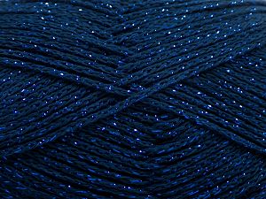 Fiber Content 88% Cotton, 12% Metallic Lurex, Brand Ice Yarns, Dark Navy, fnt2-67838