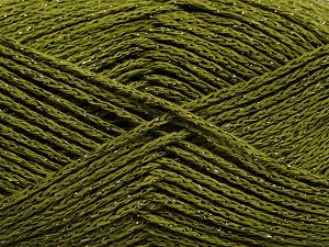 Fiber Content 88% Cotton, 12% Metallic Lurex, Khaki, Brand Ice Yarns, fnt2-67840