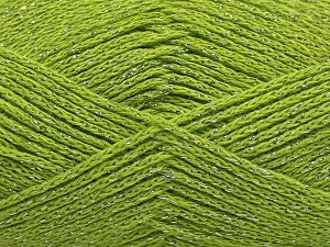 Fiber Content 88% Cotton, 12% Metallic Lurex, Pistachio Green, Brand Ice Yarns, fnt2-67841