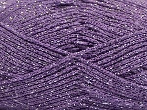 Fiber Content 88% Cotton, 12% Metallic Lurex, Lilac, Brand Ice Yarns, fnt2-67844