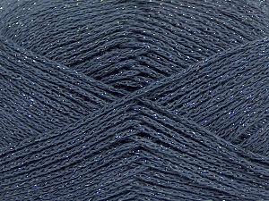 Fiber Content 88% Cotton, 12% Metallic Lurex, Brand Ice Yarns, Dark Grey, fnt2-68489