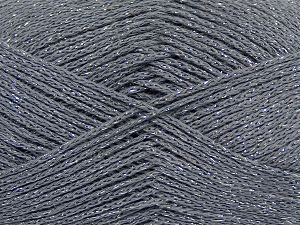 Fiber Content 88% Cotton, 12% Metallic Lurex, Brand Ice Yarns, Grey, fnt2-68490