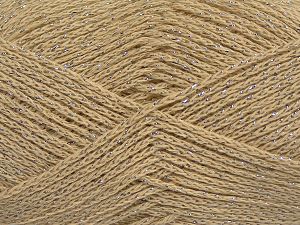 Fiber Content 88% Cotton, 12% Metallic Lurex, Brand Ice Yarns, Beige, fnt2-68491