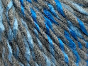 Fiber Content 85% Acrylic, 15% Wool, Light Grey, Brand Ice Yarns, Blue Shades, fnt2-69005
