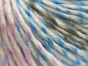 Fiber Content 85% Acrylic, 15% Wool, White, Pink, Light Grey, Brand Ice Yarns, Blue, fnt2-69013