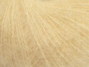 Fiber Content 47% SuperKid Mohair, 31% Superwash Extrafine Merino Wool, 22% Polyamide, Brand Ice Yarns, Dark Cream, fnt2-69135 