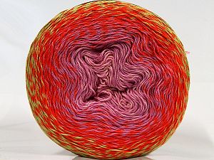 Fiber Content 55% Organic Cotton, 45% Antipilling Acrylic, Pink Shades, Orange, Light Green, Brand Ice Yarns, fnt2-70152