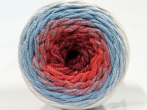 Please be advised that yarns are made of recycled cotton, and dye lot differences occur. Fiber Content 100% Cotton, White, Light Salmon, Light Blue, Brand Ice Yarns, Burgundy, Yarn Thickness 4 Medium  Worsted, Afghan, Aran, fnt2-70667
