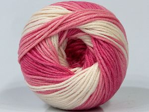 Fiber Content 50% Acrylic, 50% Cotton, White, Pink Shades, Brand Ice Yarns, fnt2-72864 
