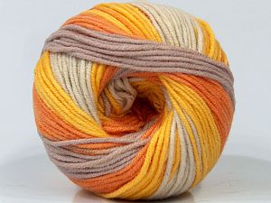 Fiber Content 50% Acrylic, 50% Cotton, Yellow, Orange, Brand Ice Yarns, Dark Beige, Cream, fnt2-72865 