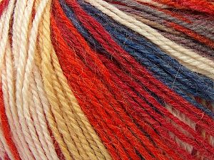 Fiber Content 40% Acrylic, 35% Wool, 25% Alpaca, Red, Orange, Brand Ice Yarns, Gold, Cream, fnt2-73061