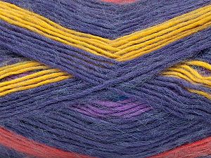 Fiber Content 40% Wool, 30% Acrylic, 30% Mohair, Orange, Lavender, Brand Ice Yarns, Gold, fnt2-73089