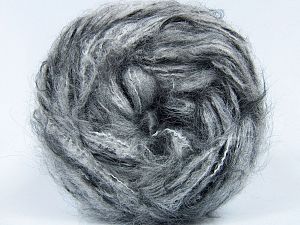 Fiber Content 61% Acrylic, 18% Nylon, 11% Polyester, 10% Wool, Brand Ice Yarns, Grey Shades, Black, fnt2-73213 
