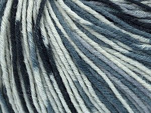 Machine Washable and Dryable Fiber Content 75% Virgin Wool, 25% Polyamide, Brand Ice Yarns, Grey Shades, fnt2-73951 