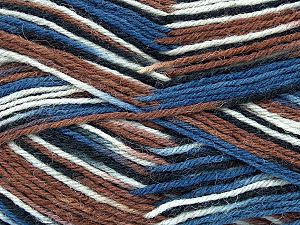 Machine Washable. Fiber Content 75% Superwash Wool, 25% Polyamide, Light Grey, Brand Ice Yarns, Brown, Blue, Black, fnt2-73965 