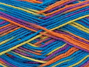 Machine Washable. Fiber Content 75% Superwash Wool, 25% Polyamide, Rainbow, Brand Ice Yarns, fnt2-73976