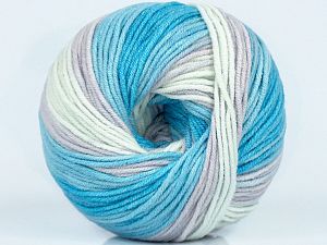 Fiber Content 50% Acrylic, 50% Cotton, Light Mint Light Green, Brand Ice Yarns, Grey, Blue Shades, fnt2-73999 